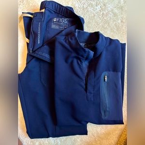 Mens XS Figs Scrub Set: Navy